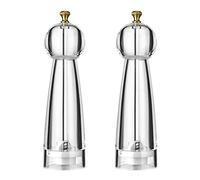 Pepper Grinder Set & Salt Mills, Classic Manual Transparent Acrylic Rotor, 2 pcs 8 in High Capacity Pepper Mills Salt Grinder Seasoning Bottle, Ceramic Core with Adjustable Grain Size Spices Mill