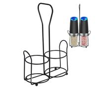 Pepper Grinder Stand - Metal Holder Bracket for Pepper Grinder | Steel Storage Bracket Stable Organizer, Double Slot Rust-Resistant Kitchen & Dining Table Solution for Salt and Peepper Mills