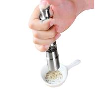 Pepper Mill - 304 Stainless Steel 2.7x15.3cm Salt Mill with Thumb Press | Portable Seasoning Bottle, Push Button Grinding Tool for Camping and Cooking
