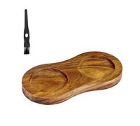 (Pepper Mill not Included) Haomacro Salt and Pepper Wood Mill Tray, Retro Colour Pepper Grinder Rest, Work Surface and Dining Table Protector