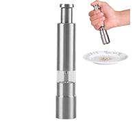 Pepper Mill with Thumb Push - Stainless Steel 6.02x1.1 Inch | Manual Mill With Hand - Pepper Mill With Thumb, Mini Salt Mill And For Home Co