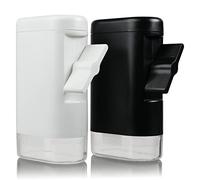 Pepper, Peppercorn & Salt Grinder-Mill Set by PepperMate - Easy-To-Fill, Gourmet, Ceramic Refillable Hand-Operated w/Measuring Cup, Precision Grind for Coarse or Fine Grinding (Black and White)