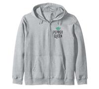 Pepper Queen, Pepper Lover, Cute Graphic Zip Hoodie