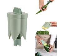 Pepper Seed Corer Remover,2 in 1 Bell Pepper Cutter,Fruit Corer Bitter Gourd and Peppers Seed Removal Tool Professional Chilis Seeder Cucumbers Corers Kitchen Cooking Accessories (Green)