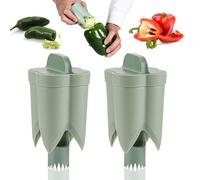 Pepper Seed Corer Remover, 2024 New 2 in 1 Bell Pepper Easy to Use Durable Core Remover Corer Fruit Corers Corer Tool for Vegetables for Pineapple Pear Kitchen Gadget (2)
