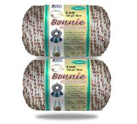 Pepperell Bonnie Braid Macrame Cord | 4mm x 100yd | Indian Corn (Value 2-Pack) | Twisted Polypropylene Cord for DIY Crafts, Plant Hangers, Wall Hangings, Crochet, Macrame | Long-Lasting Vibrant Color