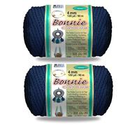 Pepperell Bonnie Braid Macrame Cord | 4mm x 100yd | Value 2-Pack | Twisted Polypropylene Cord for DIY Crafts, Plant Hangers, Wall Hangings, Crochet & Macrame (Navy)