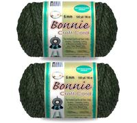 Pepperell Bonnie Braid Macrame Cord | 6mm x 100yd | Jade (Value 2-Pack) | Twisted Polypropylene Cord for DIY Crafts, Plant Hangers, Wall Hangings, Crochet & Macrame | Long-Lasting, Vibrant Color