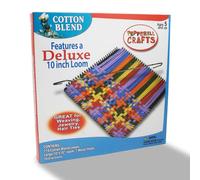 Pepperell Crafts Potholder Weaving Loom Kit | 10" X 10" Plastic Loom | 100% Cotton Premium Weaving Loops | Makes 2 Large Potholders