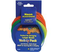Pepperell Pony Bead Lacing Variety Pack 60'-Neon Colors, Rubber