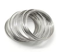 PEPPERLONELY Brand 200 Loop Silver Tone Memory Beading Wire 1-3/5 x 1-3/4 Inch (40MM-45MM)