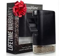 PepperMate Refillable Sea Salt and Pepper Grinder - Traditional Ceramic Peppercorn Grinder, Pepper Mill (Black)