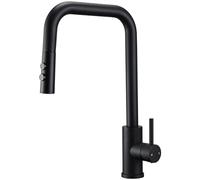 Peppermint Black Kitchen Tap with Pull Out Spray Dual Function 40CM Height