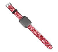 Peppermint Candy Canes Christmas PU Smartwatch Bands Replacement Watch Strap Band Compatible with Apple Watch 42mm44mm/40mm38mm Compatible with IWatch Series Size 42mm/44mm
