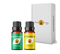 Peppermint & Citronella Essential Oil Set 2 x 10ml | Diffuser for Home, Candle Making, soap, Wax Melts, Massage, Perfume, Aromatherapy Gift Box | Vegan | Made in UK