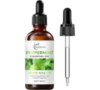 Peppermint Essential Oil 60ml - Natural Premium Grade for Diffuser, Skincare & Hair Care - Invigorating & Refreshing Aroma for Focus, Energy & Mental Clarity - Amber Glass Bottle with Dropper