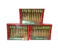 Peppermint Flavour Candy Canes 144g Box Festive Red and Green Striped Sweets Individually Wrapped Christmas Style Treats for Parties Stockings Baking Decoration Use