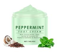 Peppermint Foot Cream,Athletes Foot Treatment,Foot Cream for Cracked Heels and Dry Skin,Foot Care Moisturiser with Coconut Oil,Callus Remover and Soften,Cracked Heel Cream,114G