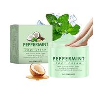 Peppermint Foot Cream for Cracked Heels and Dry Skin - Deep Moisturising athletes foot Solution with Shea Butter & Coconut Oil - Cooling Relief for Athletes Foot, Calluses & Hard Skin - 114G