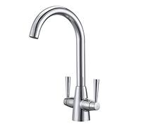 Peppermint Kitchen Tap Dual Lever Monobloc 360° Swivel Chrome Sink Taps