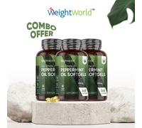 Peppermint Oil 1095 Capsules Softgels 200mg for Bloating Digestion Trio Pack