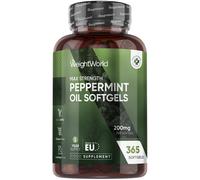 Peppermint Oil Capsules 200mg - 1 Year Supply (365 Softgels) - Easy to...