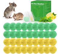 Peppermint Oil Pest Repellent - 24pack Natural Mouse Rodent & Spider Repellent, Fresh Mint Scented Repel Rodents Rats Squirrel Cockroaches for Indoor & Outdoor, Kids & Pets Safe