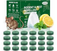 Peppermint Oil Pest Rodent Repellent, Mouse Repellent Pellets Attic Long Lasting Protection Strong Natural Rodent Deterrent for Home, Garage,Garden 24 Packs