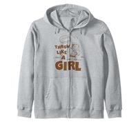 Peppermint Patty Throw Like A Girl Zip Hoodie