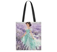 Peppermint Princess Handbag Lightweight All-Over Print Tote Bag, Reusable Foldable Shopping Bag, Portable Washable Handbag for Daily Travel Grocery Beach