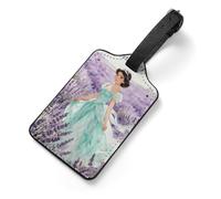 Peppermint Princess Luggage Tags for Suitcases, PU Leather Travel Baggage Tags with Stainless Steel Loops Privacy Name ID Cards, Waterproof Travel Essentials for Cruise, Airport, Business Trip