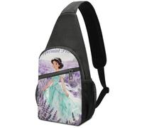 Peppermint Princess Sling Bag Crossbody Waterproof Chest Bag, Lightweight Sling Crossbody Shoulder Bag for Men Women Durable Oxford Cloth Outdoor Travel Hiking Cycling Chest Pack with Multi-Pockets