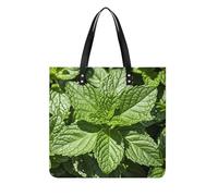 Peppermint PU Leather Tote Bag for Women Work Large Capacity Shoulder Bag Top Handle Purses And Handbags