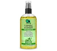 Peppermint Turmeric & Ginger Deep Massage Oil - Mental Focus, Muscle & Joint Relief, Headache & Migraine Remedy, Anti-Bloat Herbal Tea Infusion, Cooling Foot & Leg Spray (30ml Spray)