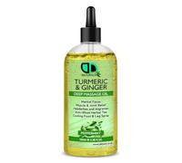 Peppermint Turmeric & Ginger Deep Massage Oil - Mental Focus, Muscle & Joint Relief, Headache & Migraine Remedy, Anti-Bloat Herbal Tea Infusion, Cooling Foot & Leg Spray (100ml Clear Dropper)
