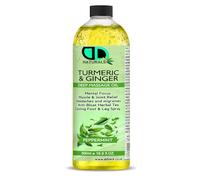 Peppermint Turmeric & Ginger Deep Massage Oil - Mental Focus, Muscle & Joint Relief, Headache & Migraine Remedy, Anti-Bloat Herbal Tea Infusion, Cooling Foot & Leg Spray (500ml Cap)