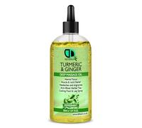 Peppermint Turmeric & Ginger Deep Massage Oil - Mental Focus, Muscle & Joint Relief, Headache & Migraine Remedy, Anti-Bloat Herbal Tea Infusion, Cooling Foot & Leg Spray (30ml Clear Dropper)