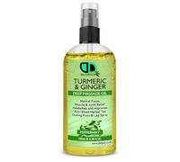 Peppermint Turmeric & Ginger Deep Massage Oil - Mental Focus, Muscle & Joint Relief, Headache & Migraine Remedy, Anti-Bloat Herbal Tea Infusion, Cooling Foot & Leg Spray (100ml Spray)