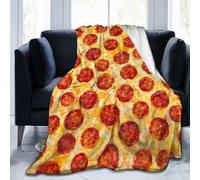 Pepperoni Pizza Food Throw Blanket Super Soft Warm Bed Blankets for Couch Bedroom Sofa Office Car, All Season Cozy Flannel Plush Blanket Gifts for Girls Boys Teens Adults 60"x50"