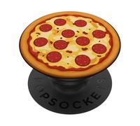 Pepperoni Pizza Funny Food Cartoon Round PopSockets Adhesive PopGrip