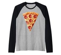 Pepperoni Pizza Slice Funny Foodie Pizza Lover Raglan Baseball Tee