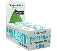 Peppersmith - British Peppermint Gum - Vegan Friendly - 100% Xylitol Plant Based Sweetener - Fresh Breath - Sugar Free Gum - Benefits Oral Health - Pocket Packs - 12x15g
