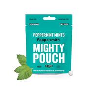 Peppersmith - British Peppermint Mints - 100% Plant Based Xylitol - Freshens Breath - Natural Flavours - Sugar Free Mints - Benefits Oral Health - Mighty Pouch - 100 Mints