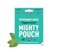 Peppersmith - British Peppermint Mints - 100% Plant Based Xylitol - Freshens Breath - Natural Flavours - Sugar Free Mints - Benefits Oral Health - Mighty Pouch - 100 Mints