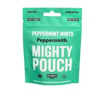 Peppersmith - British Peppermint Mints - 100% Plant Based Xylitol - Freshens Breath - Natural Flavours - Sugar Free Mints - Benefits Oral Health - Mighty Pouch - 100 Mints