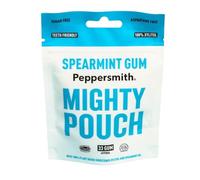 Peppersmith - British Spearmint Gum - Vegan Friendly - 100% Plant Based Xylitol - Natural Flavours - Freshens Breath - Sugar Free Gum - Benefits Oral Health - Mighty Pouch - 33 Pieces