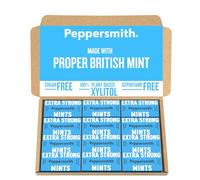 Peppersmith Extra Strong Mints - Pocket Packs - 12x15g | Sugar Free Mints, 100% Plant Based Xylitol, Natural Sweetener, Natural Eucalyptus, Freshens Breath, Benefits Oral Health