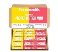 Peppersmith Fruity Pack - Strawberry Pastilles & Lemon Mints - 12x15g | Pocket Packs, Vegan, Sugar Free, Breath Freshener, 100% Plant Based Xylitol, Benefits Oral Health