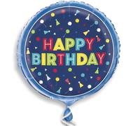 Peppy Birthday Round Foil Balloon (45cm) - Multicolor & Dazzling Party Decor - Perfect Celebration Surprise - 1 Pc