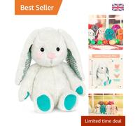 Peppy Mint 12-Inch Plush Bunny - Safe, Washable Cuddly Companion for Babies